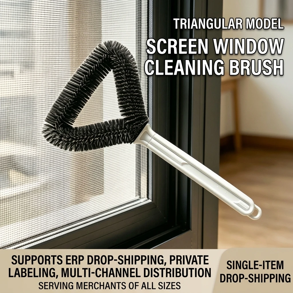 YGTITAN Triangle Window Screen Cleaning Brush, No-Disassembly Dual-Sided Scrub Tool for Gaps & Crevices, Wet Dry Use