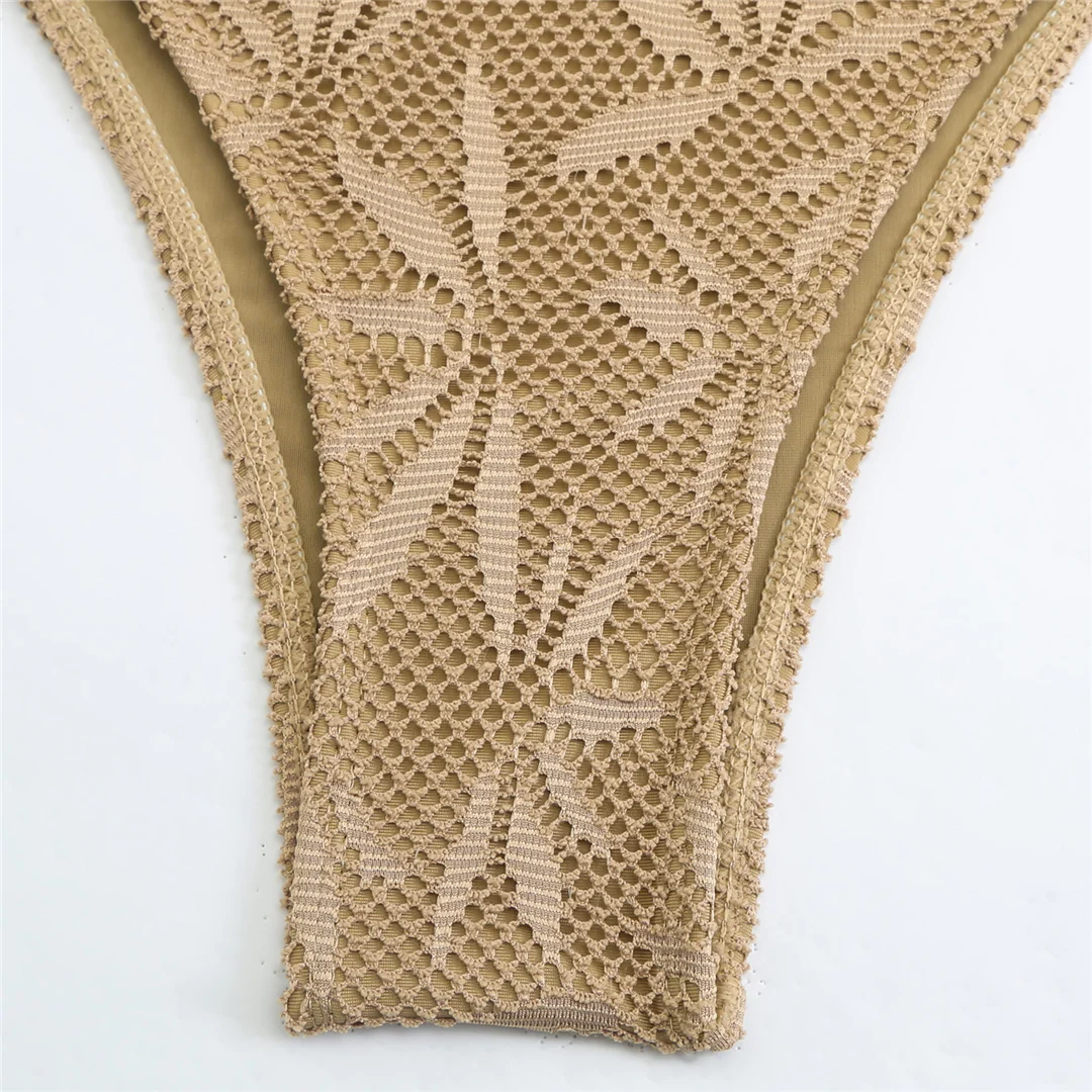 Mit Rock, Neckholder, ausgeschnittenem Bikini, Damen-Badeanzug, dreiteiliges Bikini-Set, gepolsterter Badeanzug, Badebekleidung, Schwimmanzug V7916 – Detail 12