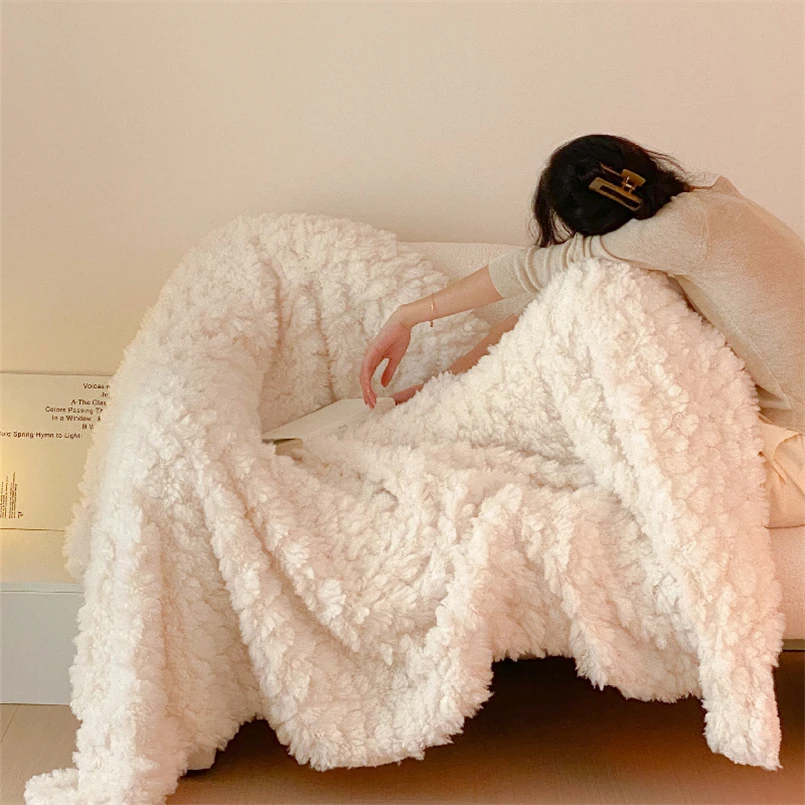 

Ins Style Thick Lamb Velvet Blanket, Warm Lamb Velvet Blanket, Affordable Luxury, Modern, Simple, Autumn and Winter