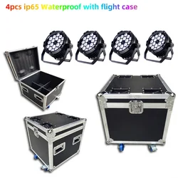 IP65 Waterproof with flight case Led Par Lights18x18w RGBWA UV Dj DMX512 Control Professional Stage DJ Equipment Disco Lights