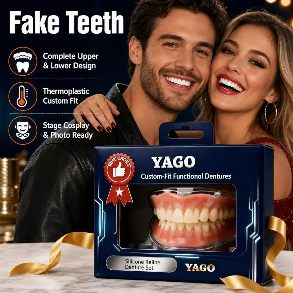 Heat Moldable Snap-On Veneers, Upper Lower Temporary Cosmetic False Teeth for Instant Smile Makeover