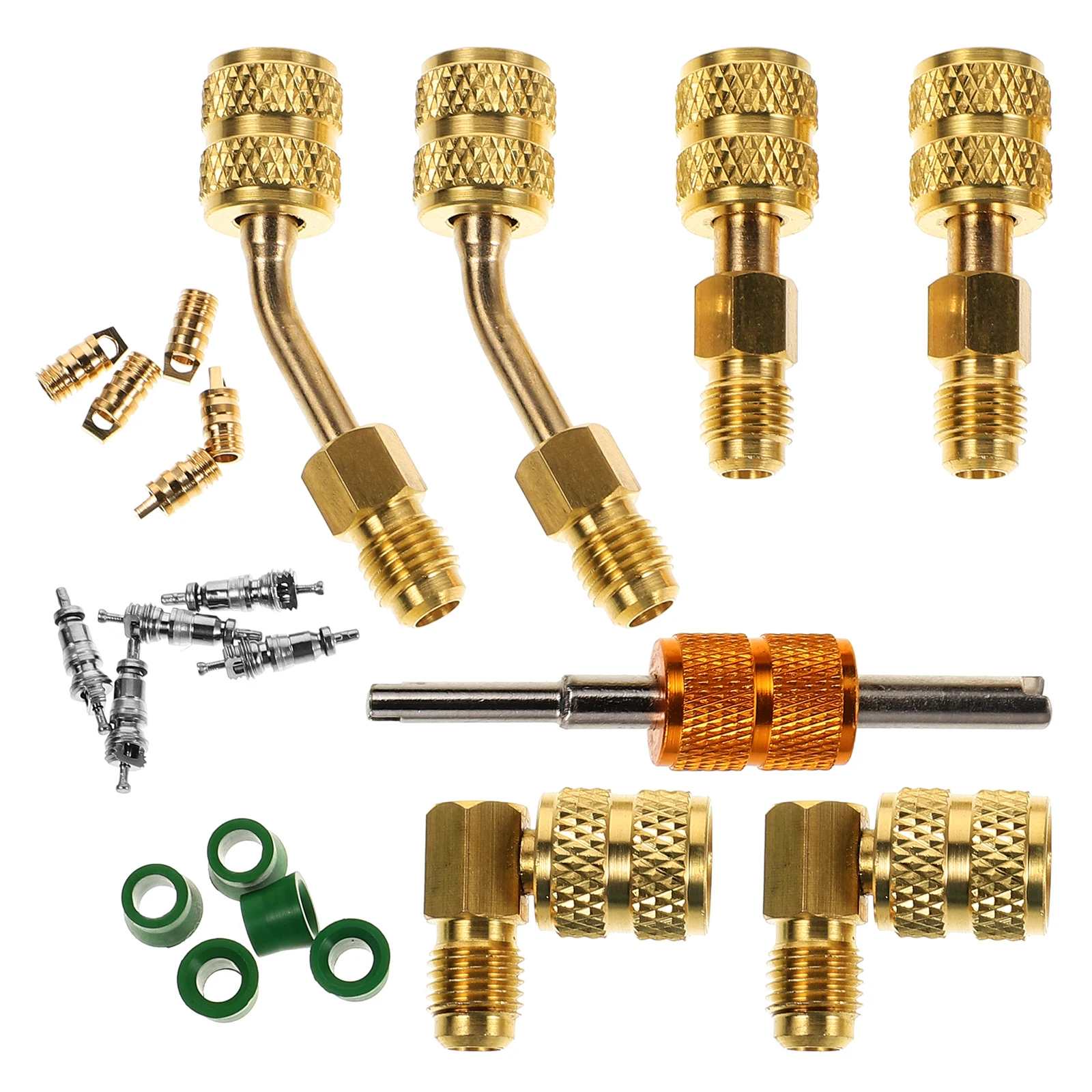 

1 set Conditioning System Connector Set R410 Hvac Adaptor Fittings Refrigerant Valve Core Remover Mini Split Drain Line