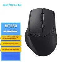 Rapoo Mt550 Office Mouse 3 Mode Wrieless Bluetooth Mouse Cross Paw3320 Screen Low Latency 100h Long Endurance Mouse For gifts