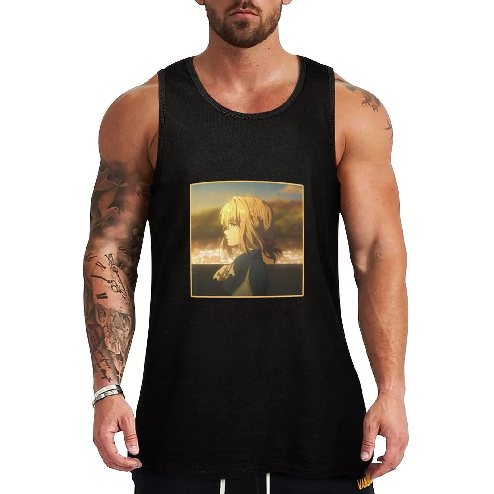 

Violet Evergarden Anime Tank Top basketball clothing summer Men's tops Vest male T-shirt man