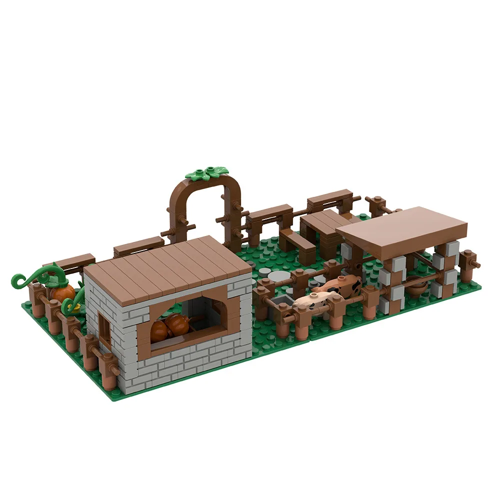 Farm Planting Houses Moc Building Block Assembled Farm Scene Vegetable Garden /Animal Education DIY Toys Small Bricks Kids Gifts