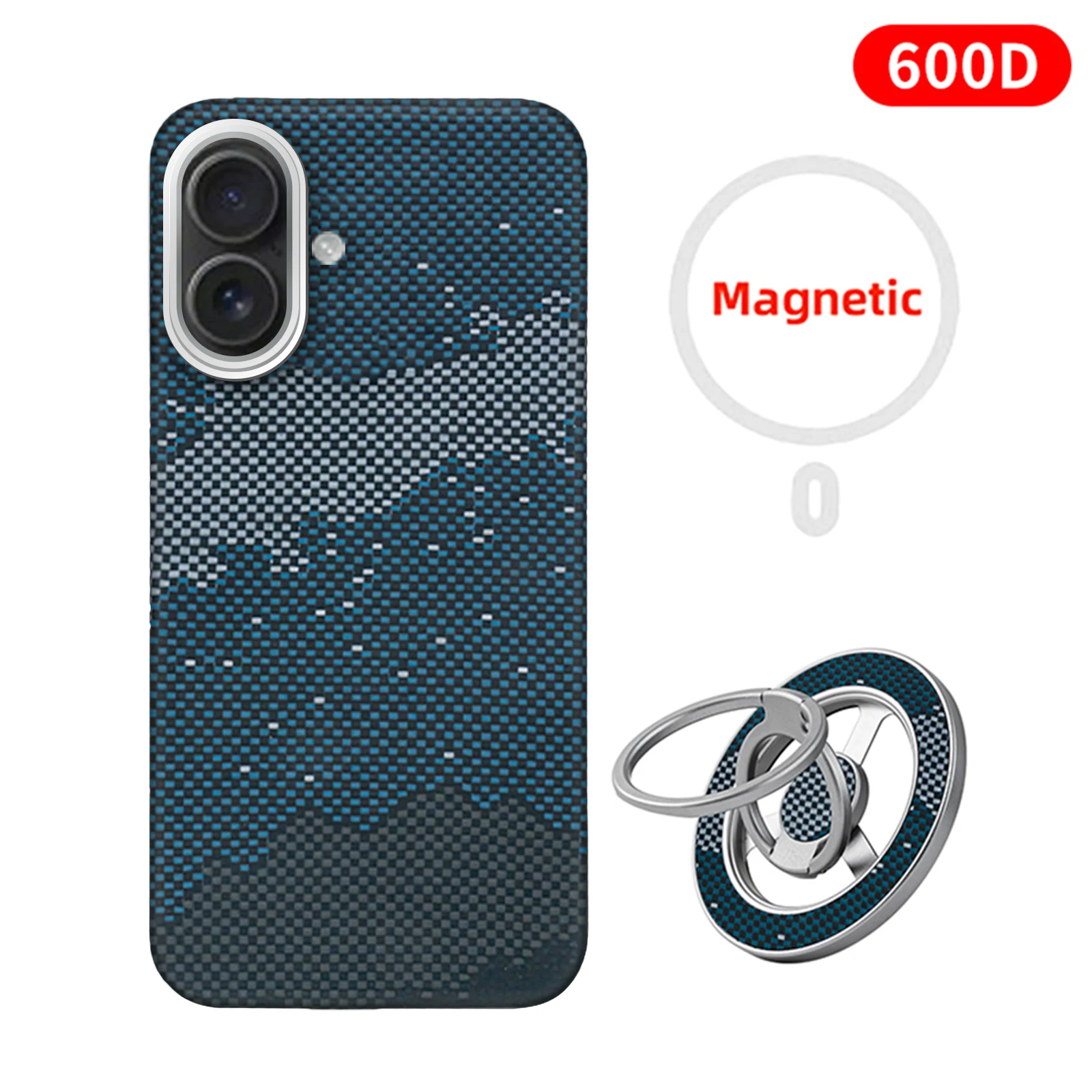 Für iPhone 17 Aramidfaser-Hülle Carbon-Kevlar-Gewebe Dünne Hartschale Magnetisch Schwarz Schlank Leicht Rot 600D Premium 1500D