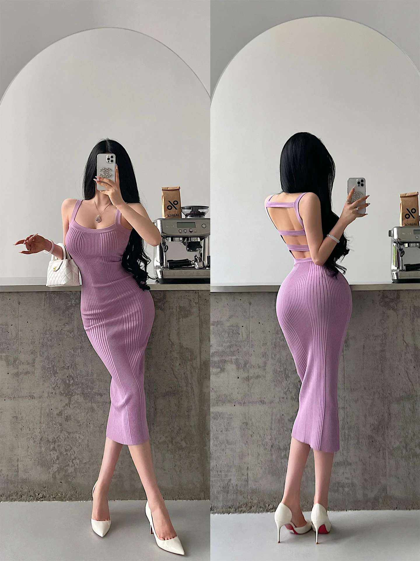 

Sexy Hollow out Ba Knitted Wrap Bodycon Dr Mid-Length Strapl Dr Pure Desire Sle Women's Summer Ci Commute Dr