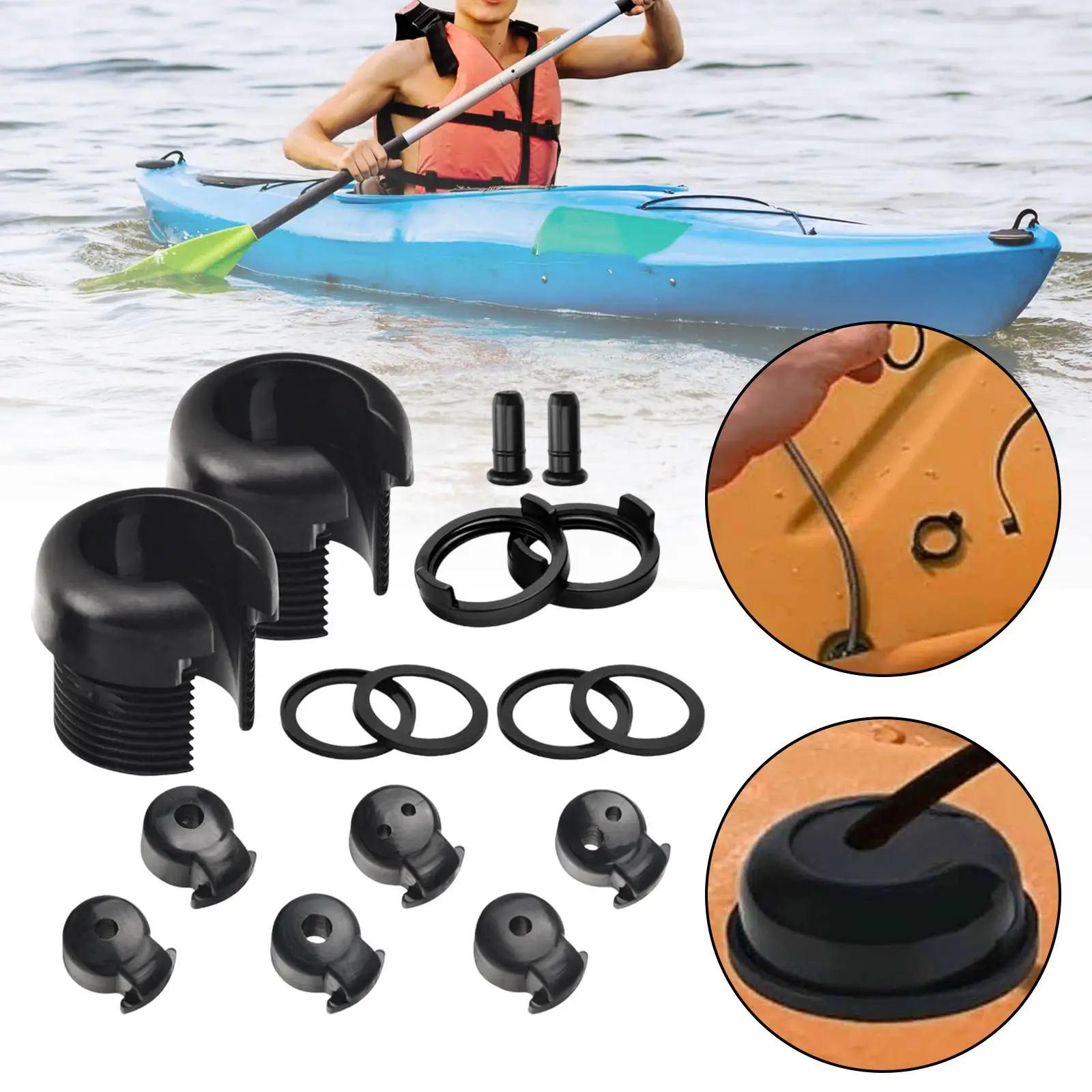 

through Hull Wiring Kit for Kayaks,Easy Installation thru Hull Wiring Kit Replace Fitting for Boat Fish Finders Yachts Motors