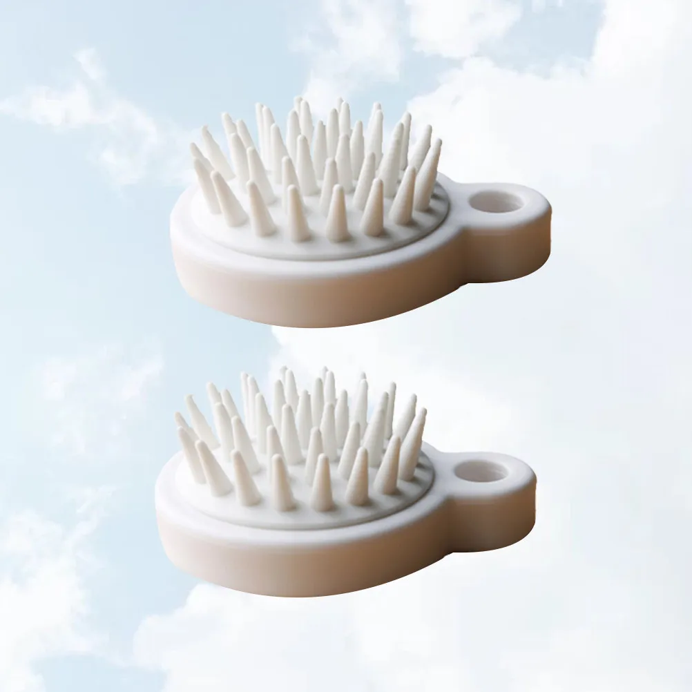 2Pcs Thick Bristle Bathing Brush Scalp Massage Washing Hair Cleansing Scrubber Quick Dry Sanitary Bathroom Accessory for All