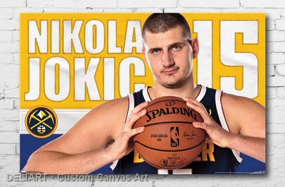 

DENVER NUGGETS - NIKOLA JOKIC Canvas Poster Custom Size Available Room Decoration Home Decor Wall Art