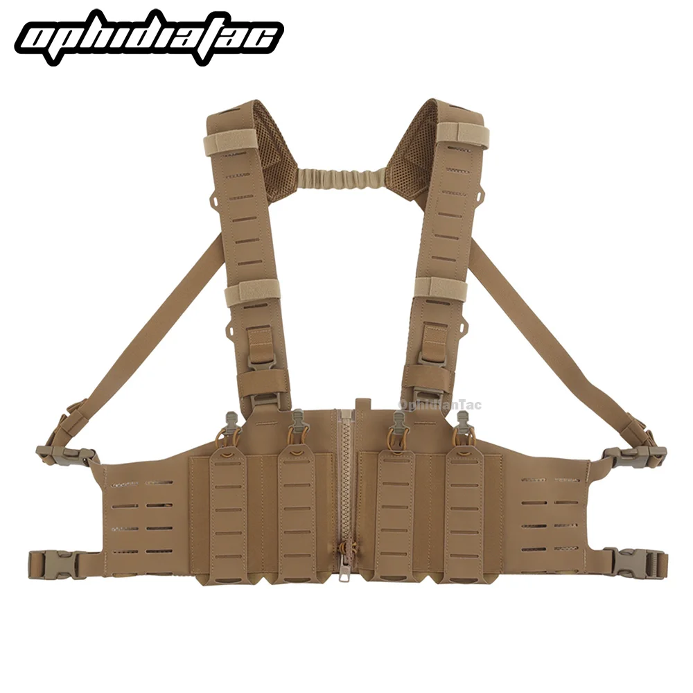 OPHIDIAN Chest Rig Zipper Attachment Molle System Hunting Vest with M4 AR Magazine Pouch SF Chest Rig Vest Equipment