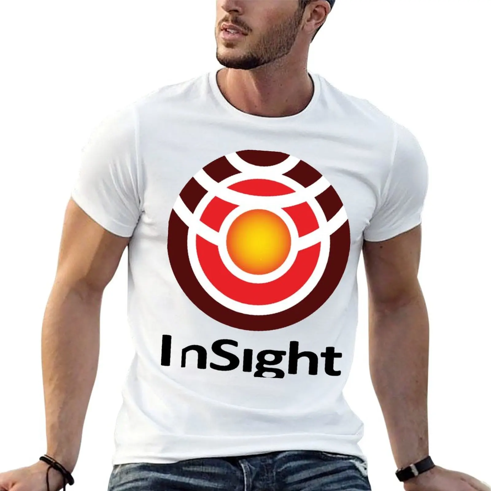 T-shirt avec logo du programme InSight, haut décontracté et minimaliste à manches courtes