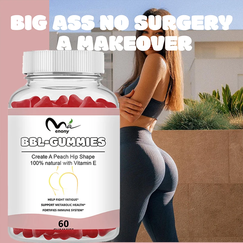 60 PCS Gummies Smooth and Beautiful Hip Big Ass ButtocksLift Firming Massage Buttocks Health Food