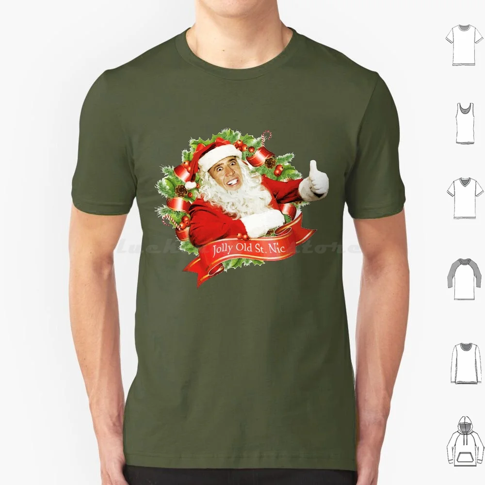 Nicolas Cage Christmas Jolly Old Saint Nic T Shirt Big Size 100% Cotton Nic Nicholas Nicolas Cage Rage Santa Father Christmas