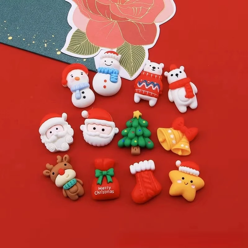 New Red Christmas Series Cartoon Shoe Accessories For Clogs Sandals  Bracelet Wristband Themed Parties and Gatherings Decoration