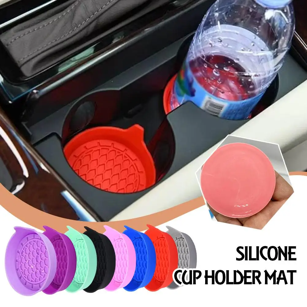 2pcs Car Cup Holder Waterproof Non-slip Insert Coaster Car Mat Insulation Accessories Interior Universal Silicone Drink B2X1