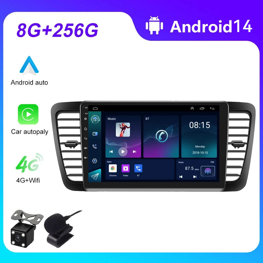 Android 14.0 Car Radio For Subaru Outback 3 Legacy 4 2004-2008 2009 Wireless Carplay Player Multimedia Video Navigation GPS DSP