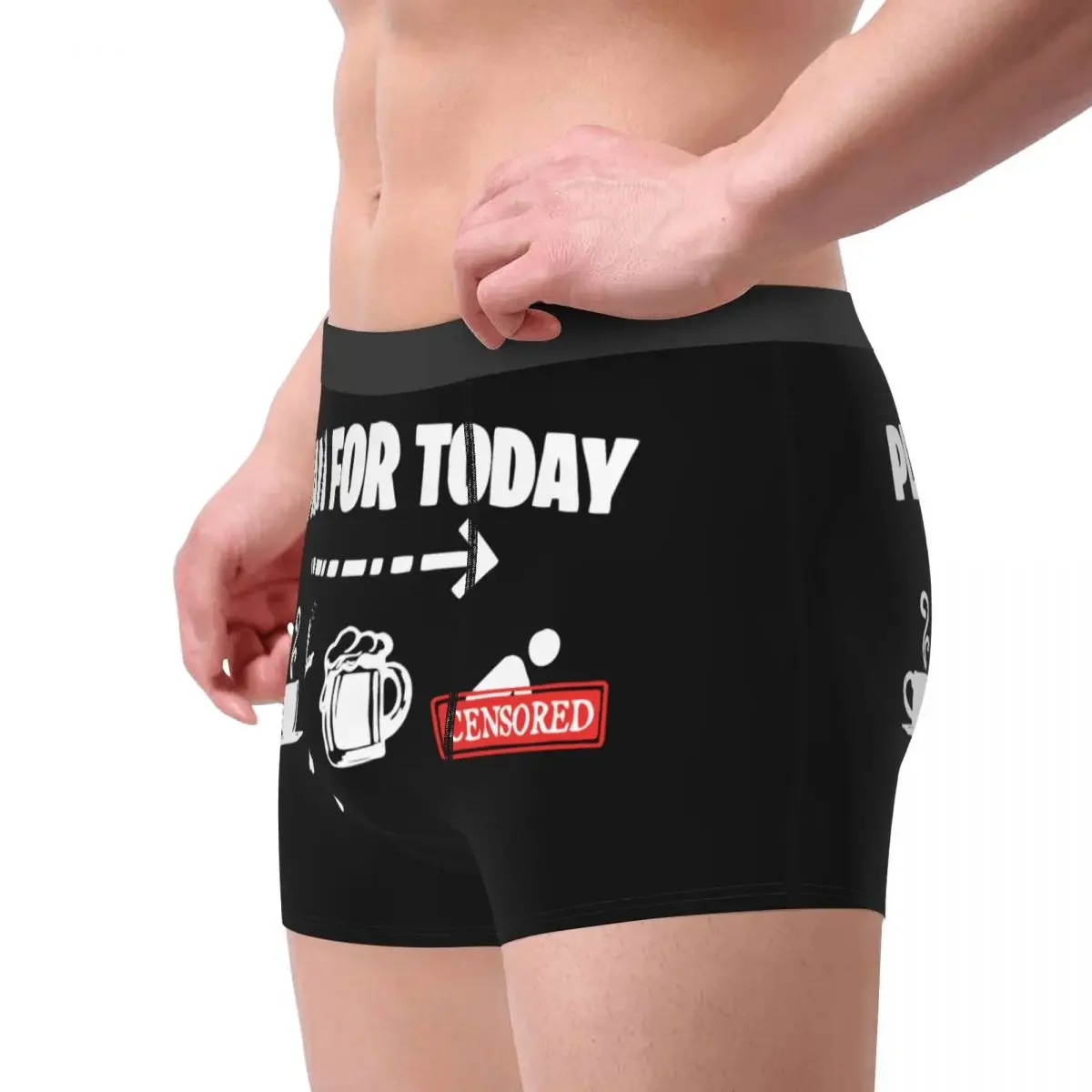 Man Plan For Today Funny Coffe Dive Beer Sex Underwear Freediving Sexy Boxer Shorts Panties Homme Polyester Underpants