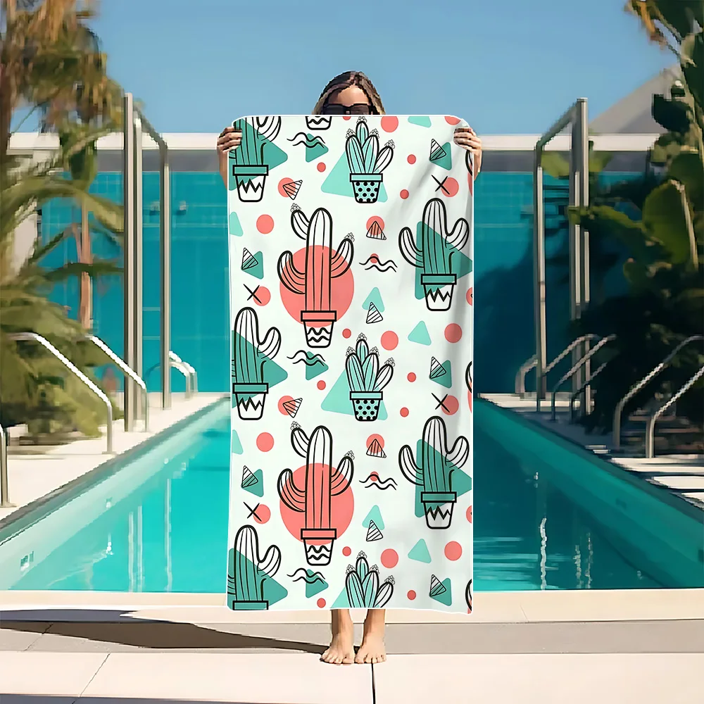 

Tropical plant cactus Beach Towel – Soft, Durable, Lightweight & Quick Dry, Ideal for Beach Trips, Camping and Summer Getaways