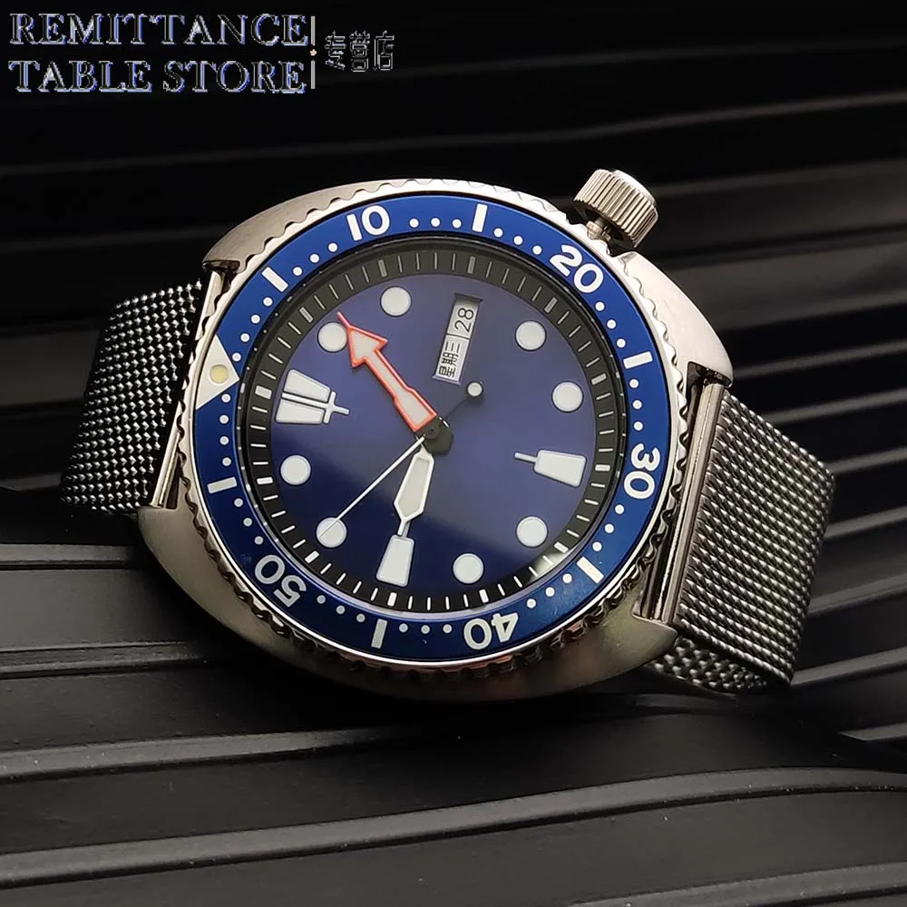 NH36 Date Display Blue Sterile Dial Sapphire Glass 45mm Stainless Steel Waterproof Automatic Men's Watch Rotating Bezel