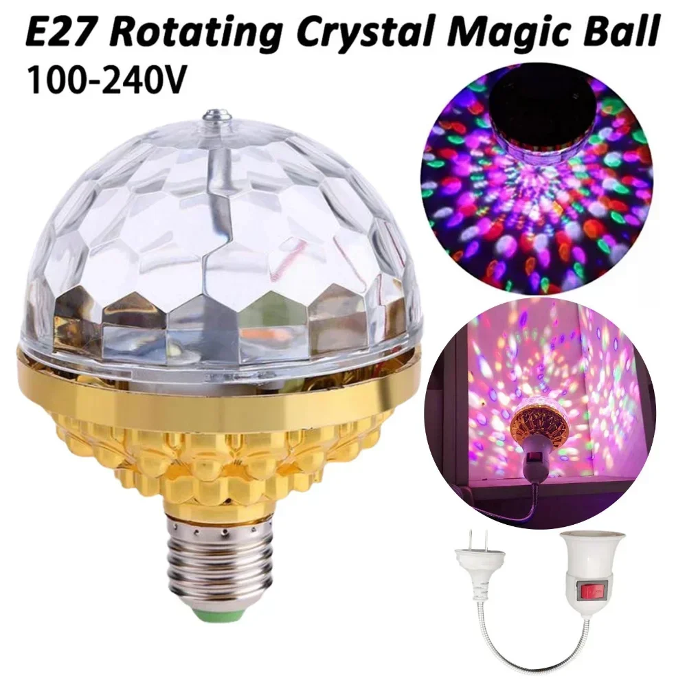 

LED Crystal Magic Ball RGB Mini LED Stage Light Bulb Rotating Disco Party E27 Colorful Effect Ball Projector Lights Bulb