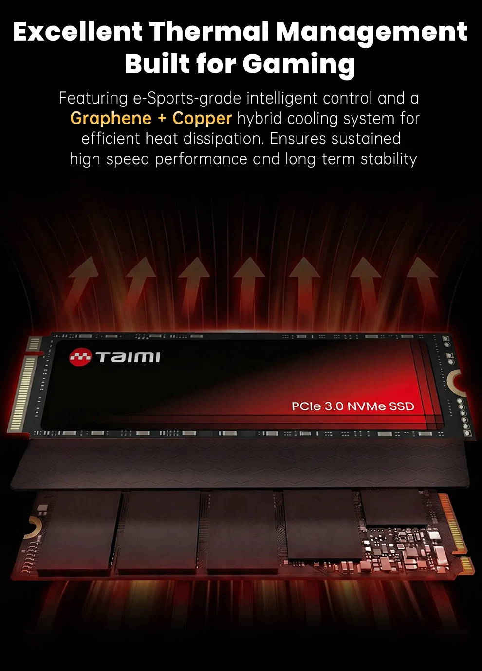 Taimi PCIe Gen3x4 NVMe M.2 2280 SSD, bis zu 3500 MB/s Lesegeschwindigkeit und 3000 MB/s Schreibgeschwindigkeit, für Gaming, Laptop, PC, Desktop-Workstation – Detail 5