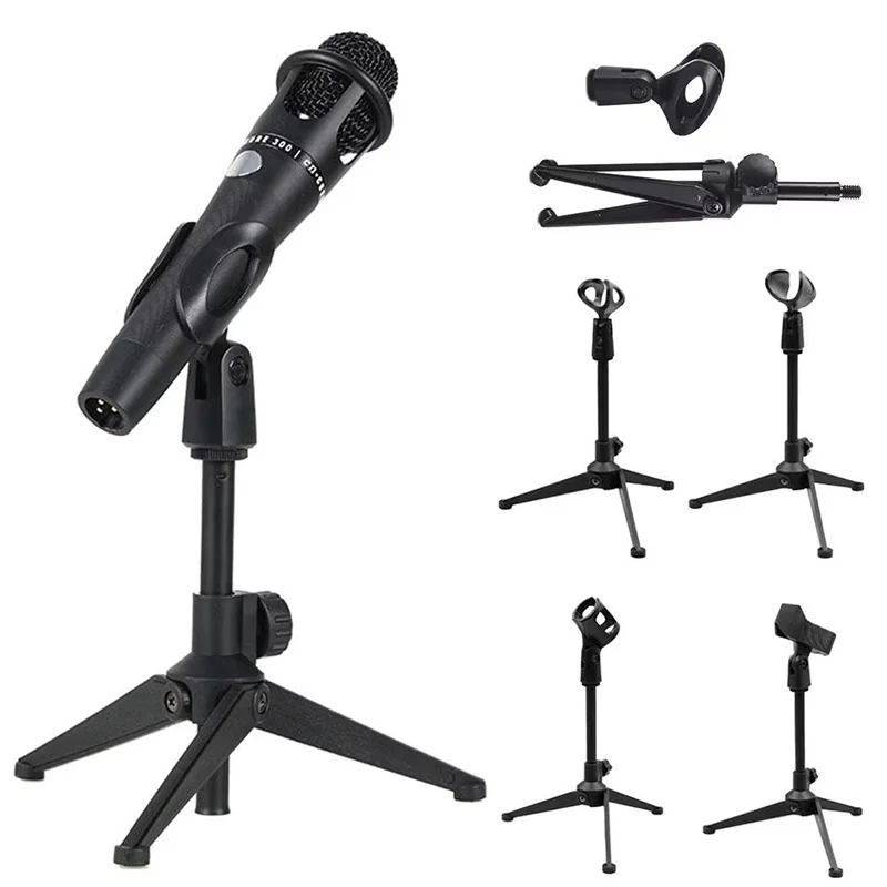 Universal Adjustable Microphone Stand Lifting And Weighting Base Portable Shockproof Tripod For Live Streaming Recording Karaoke