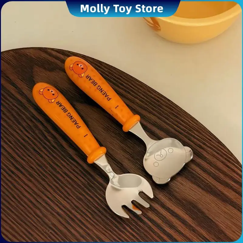 

Kawaii милый медведь Рилакки, фруктовая ложка, вилка, ложка для мороженого, арбуза, мультяшная креативная милая ложка для супа, риса, домашняя ложка