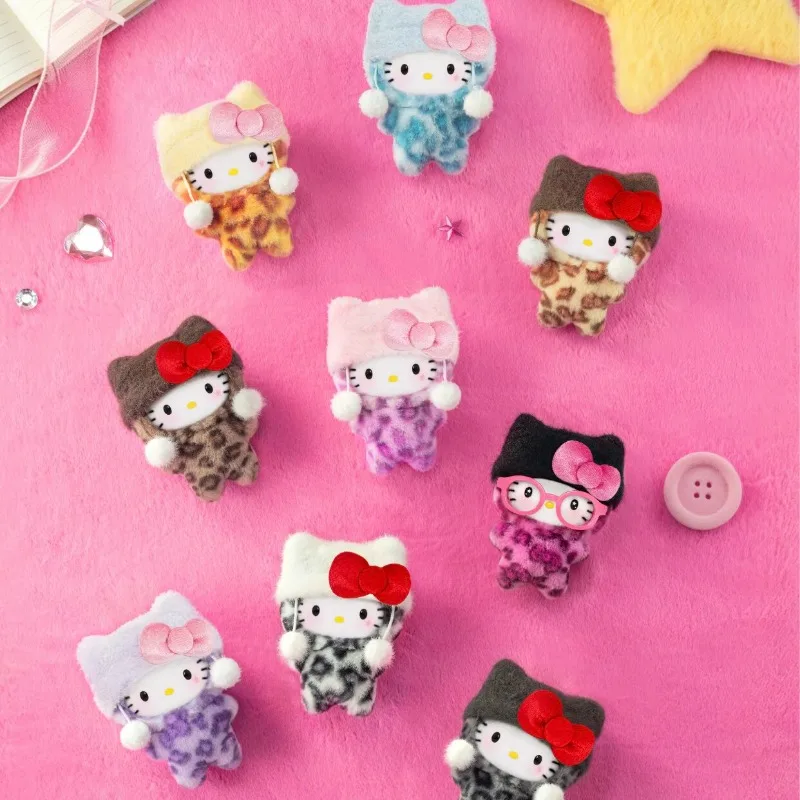 TopToy Hello Kitty Leopard Print Series Blind Box Figure Mystery Box Surprise Bag Pendant Collect Keychain Decor Toy Gift