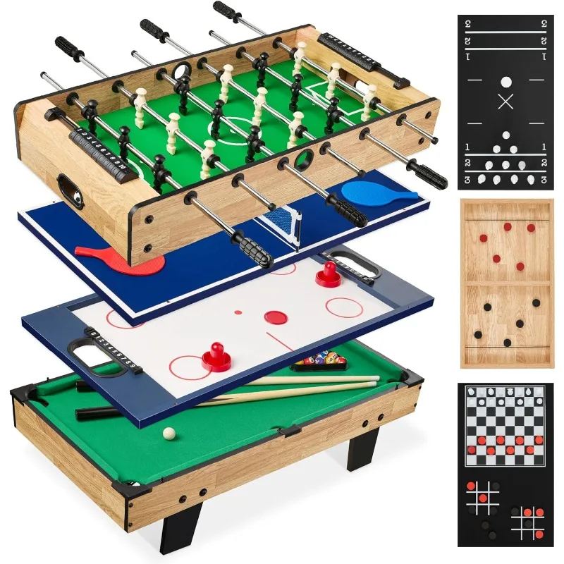 

Best Choice Products Комбинированный игровой стол 11-в-1 для дома, игровая комната с пинг-понга, 5 сумок для аксессуаров из светлого дерева