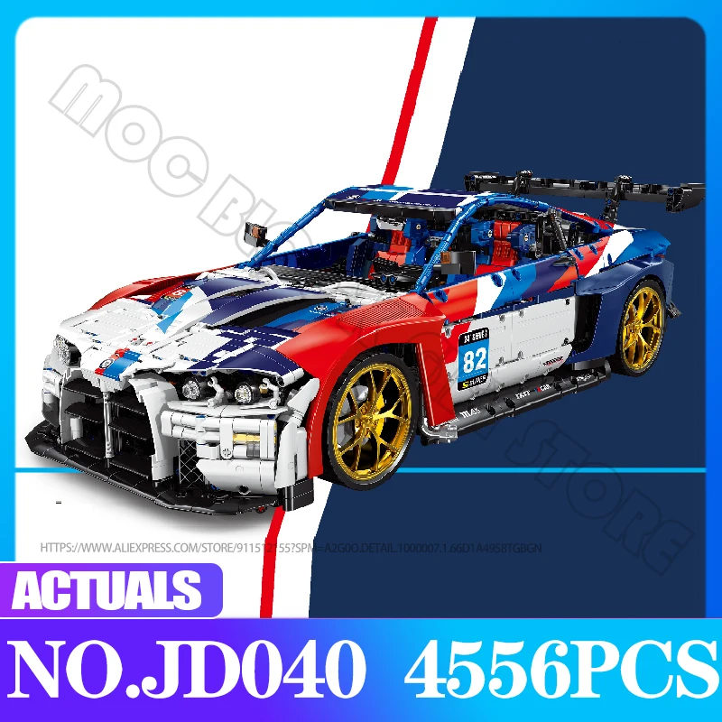 High-Tech Super Power Speed Racing Car Model M4 Track Hypercar JD040 Building Block Brick 1:8 Scale Children MOC Toys Boy Gifts