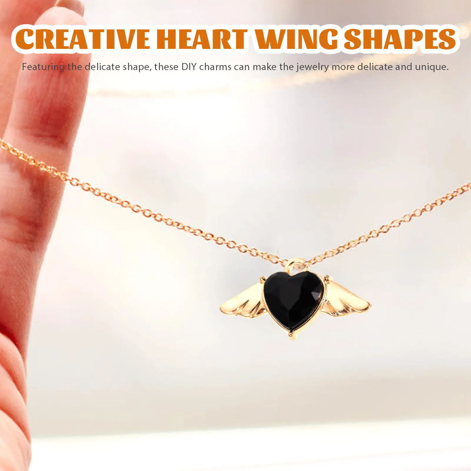 

10Pcs Alloy Wing Pendant Charms Heart Wing Connectors for Jewelry Making Bracelet Necklace Earring DIY Supplies