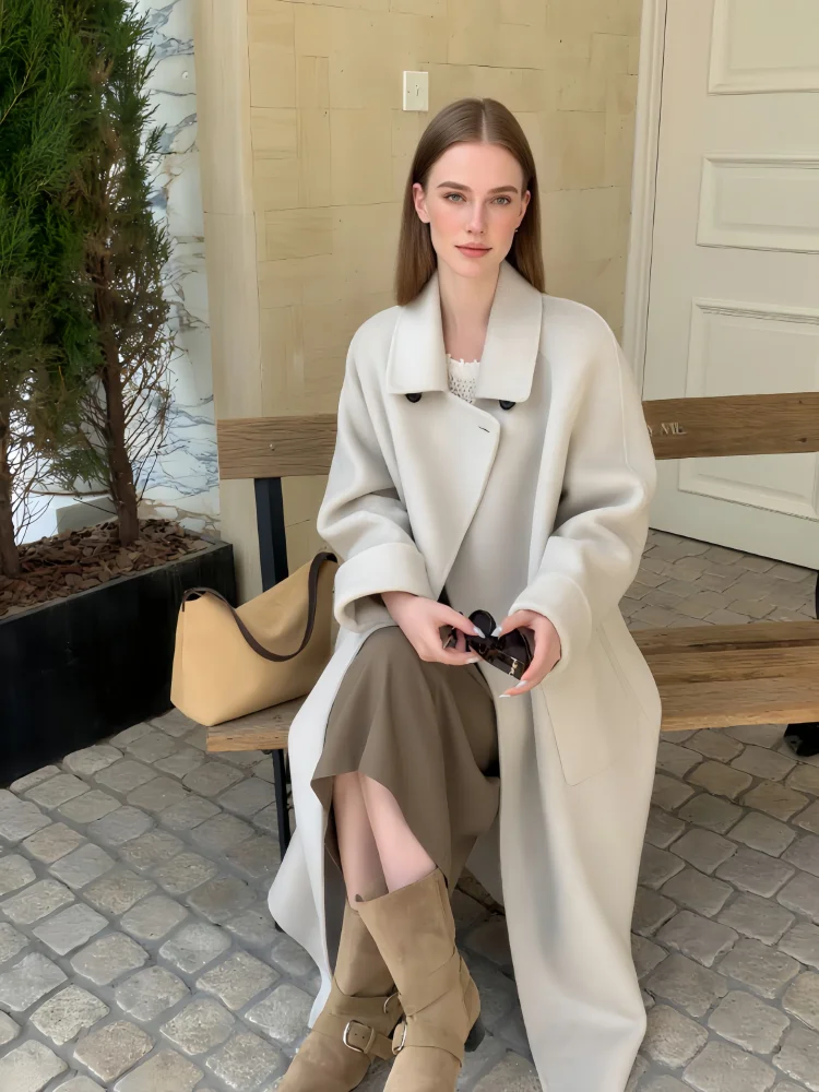 

New Autumn and Winter Women's Fashionable Wool Double-Sided Woolen Women's Outwear Cashmere Hot Selling Outwear Women's Outwear Women's Winter Outwear Loose Casual Women's Jacket