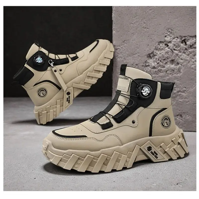

Men's High-Top Thick-Soled Ankle Boots Autumn Winter Casual Outdoor Workwear Luxury Motorcycle Boots Trendy