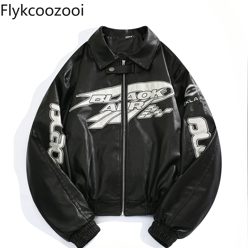 

American High Street Hip Hop Silver Racing Suit Jacket Plankton Handsome Hot Sale Leather Coat for Men and Women