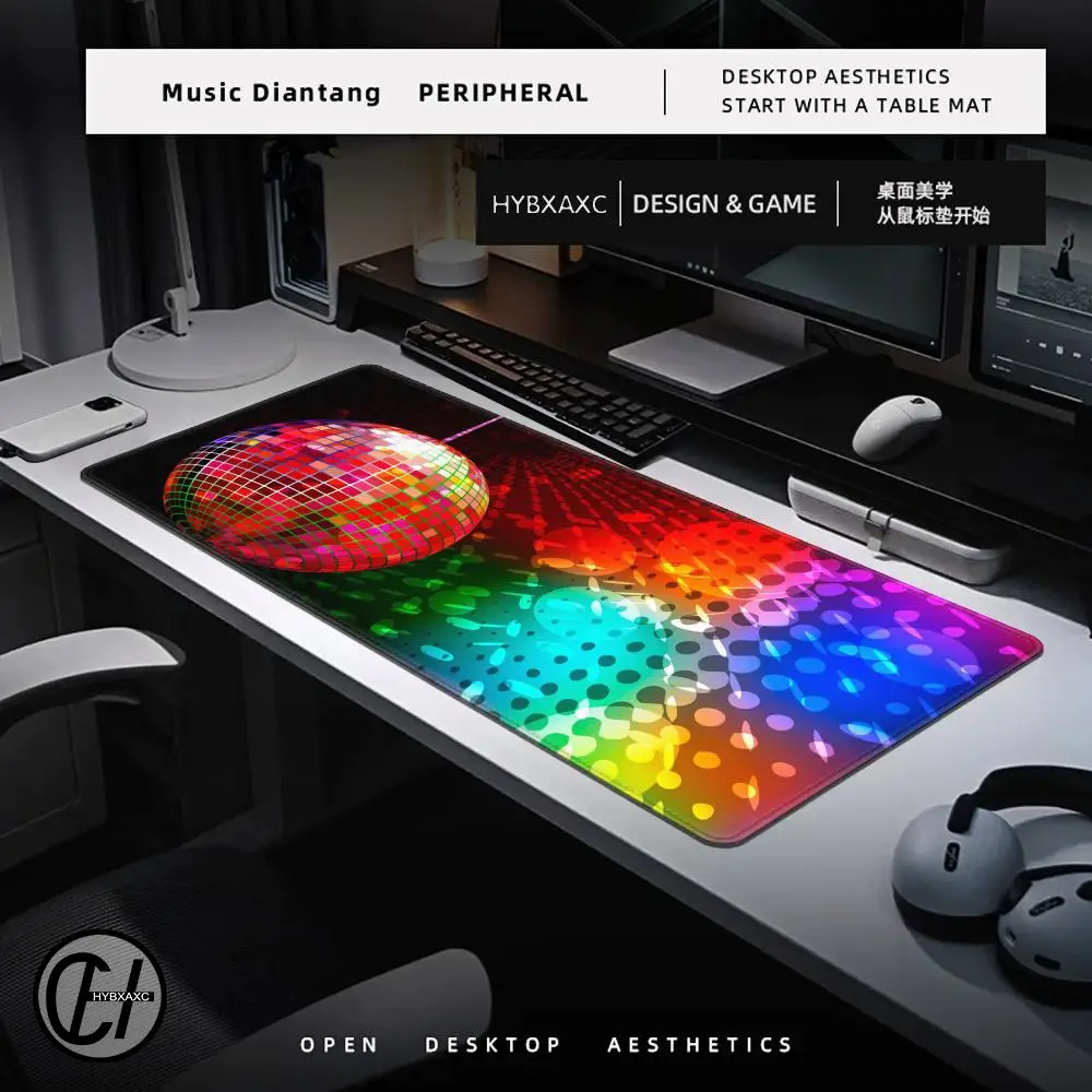 Tapis en caoutchouc métallique coloré paillettes Look Disco Ball Image Gamer clavier tapis sans fil souris Ped mignon tapis de bureau jeu Pc tapis de bureau