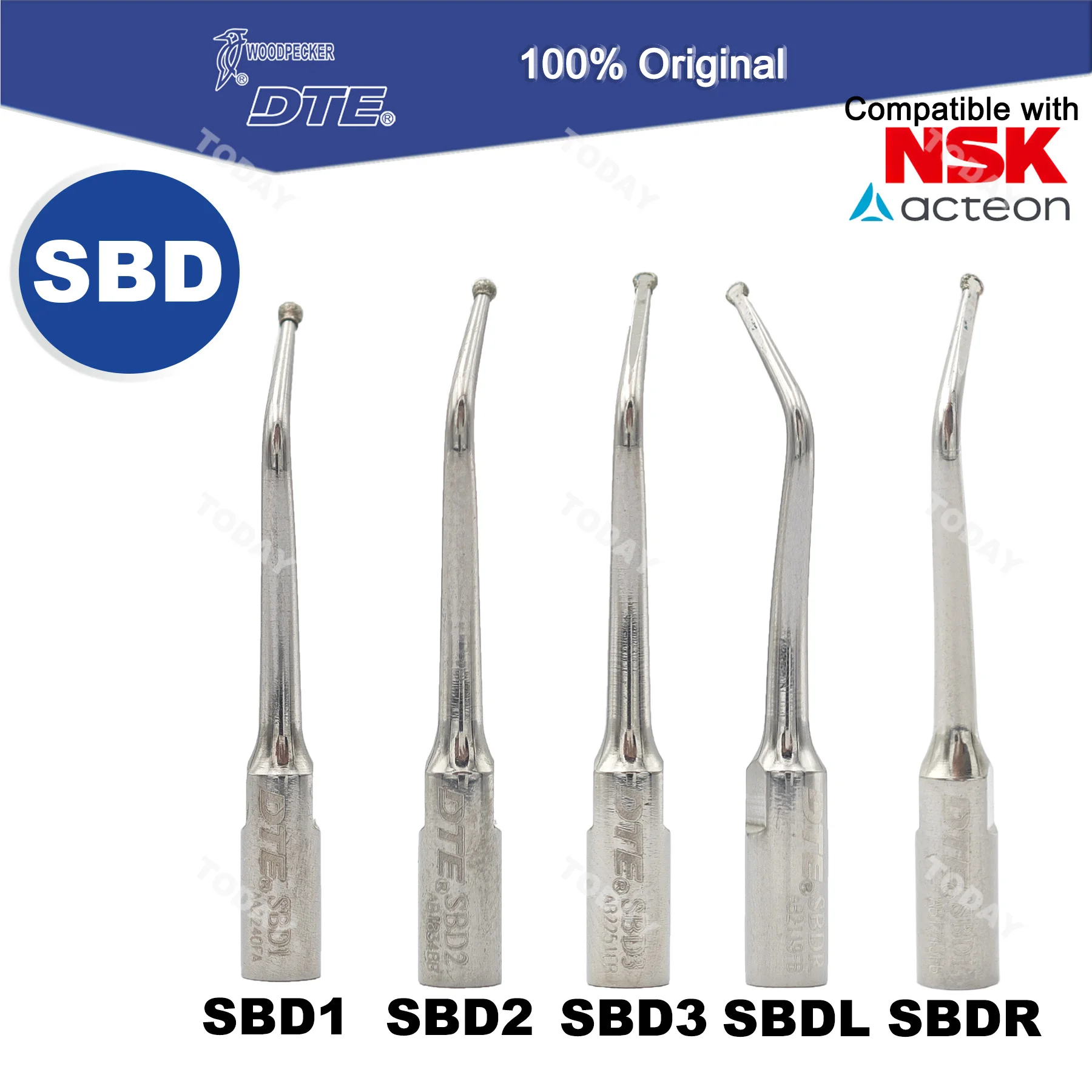 Woodpecker DTE Dental Ultrasonic Scaler Tips Scaling Tips Cavity Preparation Fit NSK SATELEC Ultrasonic Scaler Handpiece SBD1