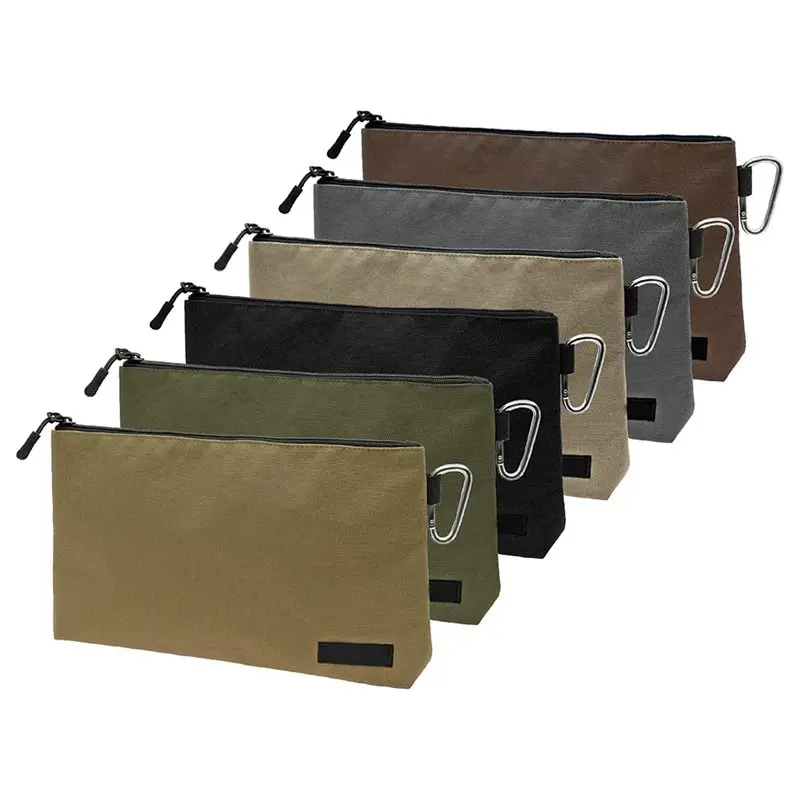 HOT-Premium 6 Pack Tool Pouch Zipper Bag With Internal Pockets, 14 Inch Multipurpose Storage Pouch, Flat Bottom