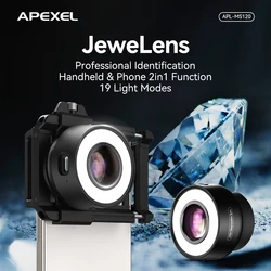 APEXEL 120X Protable Phone Microscope Lens with Eyecup/Illuminated LED Light/Universal Clip for iPhone/Android Smartphones