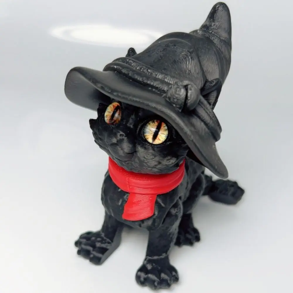 عيون كبيرة ثلاثية الأبعاد مطبوعة القط نموذج تصميم واقعي النحت الإبداعي مفصلية القطط دمية تكنولوجيا الطباعة ثلاثية الأبعاد نمط لطيف