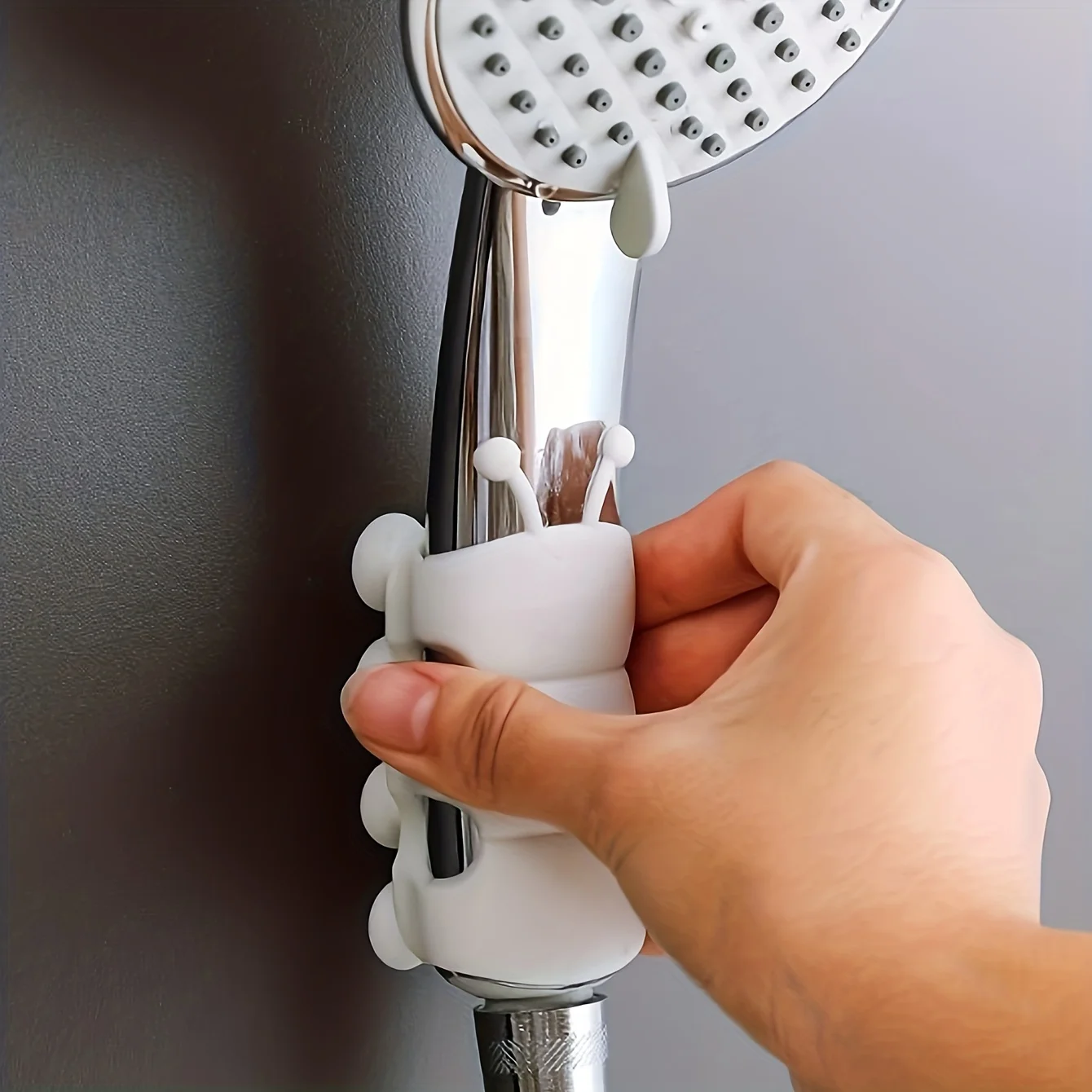 Punching-free adhesive Removable modern shower system with mobile shower head base – easy installation of bathroom accessories