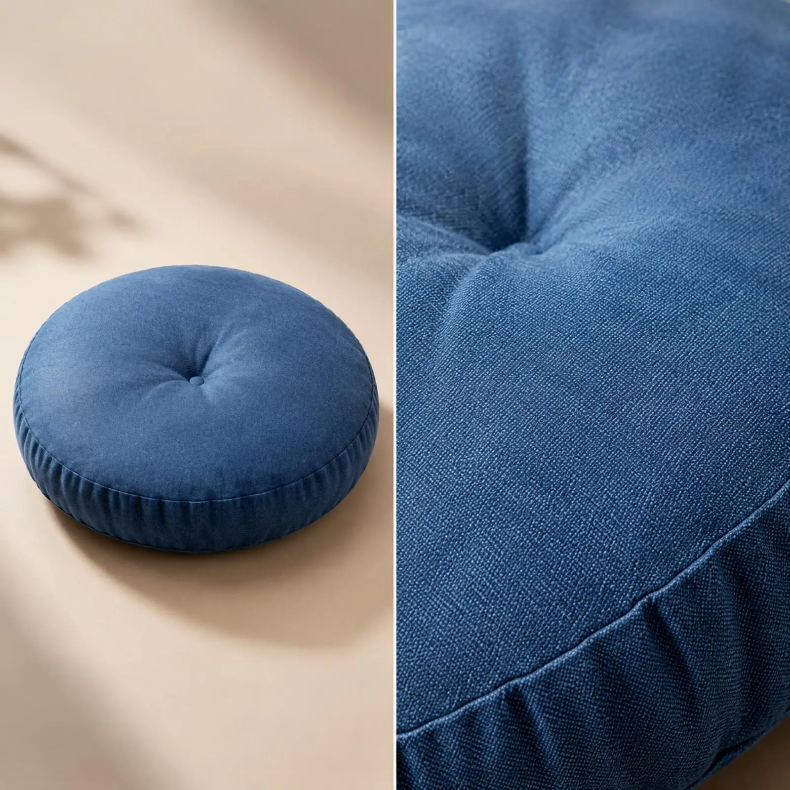 Round Cushion Floor Seating Cotton Linen Plush Round Floor Pillow for Meditation Yoga Cushion for Living Room Bedroom Home