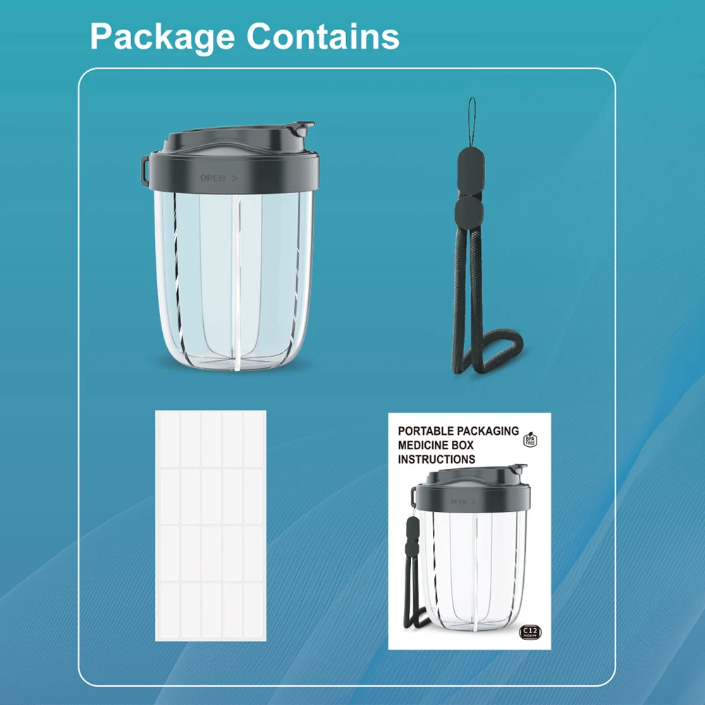 7 شبكات كبيرة حبوب منع الحمل كوب زجاجة المنظم الملحق المنظم لعقد 7 الفيتامينات المختلفة السفر حبة صندوق حاوية القش