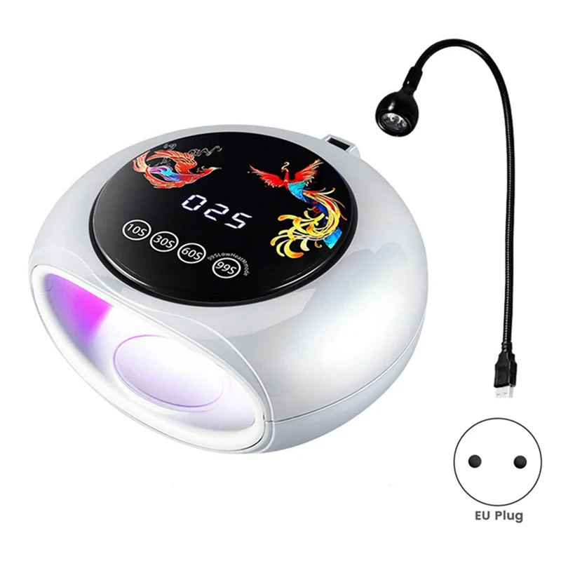 Lampu Manikur Cahaya Merah Panjang Gelombang 660Nm DENGAN Daya Tinggi 360 °   Mesin Fototerapi Pengeringan UV Lampu Kuku LED Colokan EU