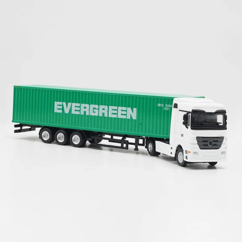 Diecast 1:87 Scale Transport Logistics Truck Alloy Car Model Finished Product Simulation Toy Collection Gift Static Model