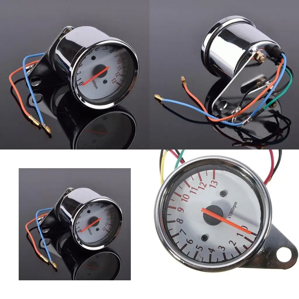 

02de 2.5 тахометр (белое лицо циферблата, серебряные рамки) для мотоцикла