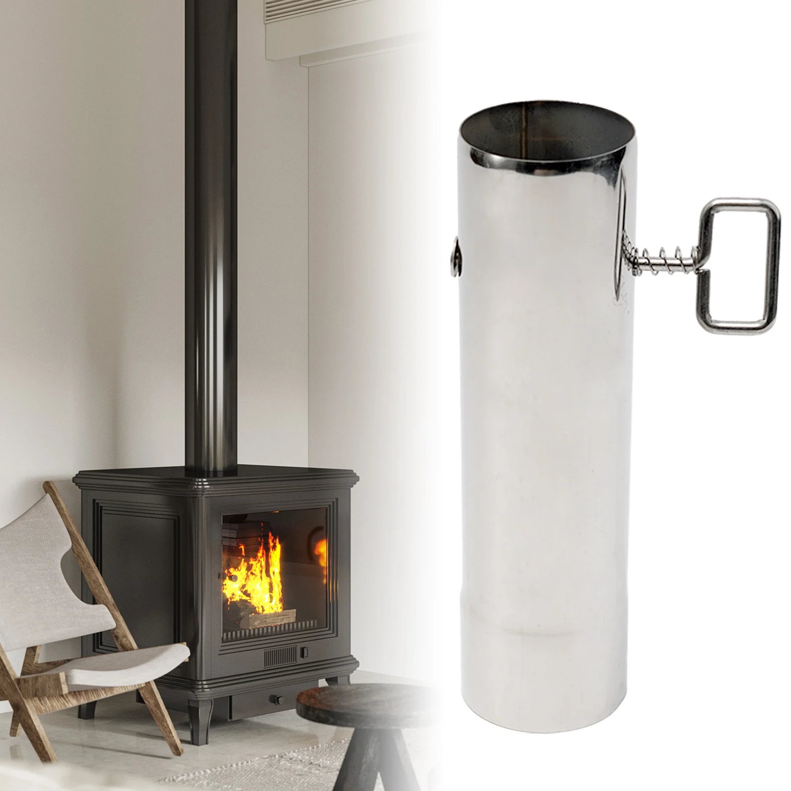 Fireplaces Anti-scalding Tube Woodstove Adjustable Stainless Steel Tube for Safe and Enjoyable Cooking Experience