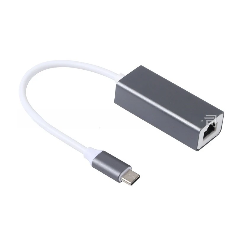 Type-C 100Mbps 2.0 Driverless Wired Network Card, Aluminum Alloy, USB 3.1 to RJ45, Laptop 8152b
