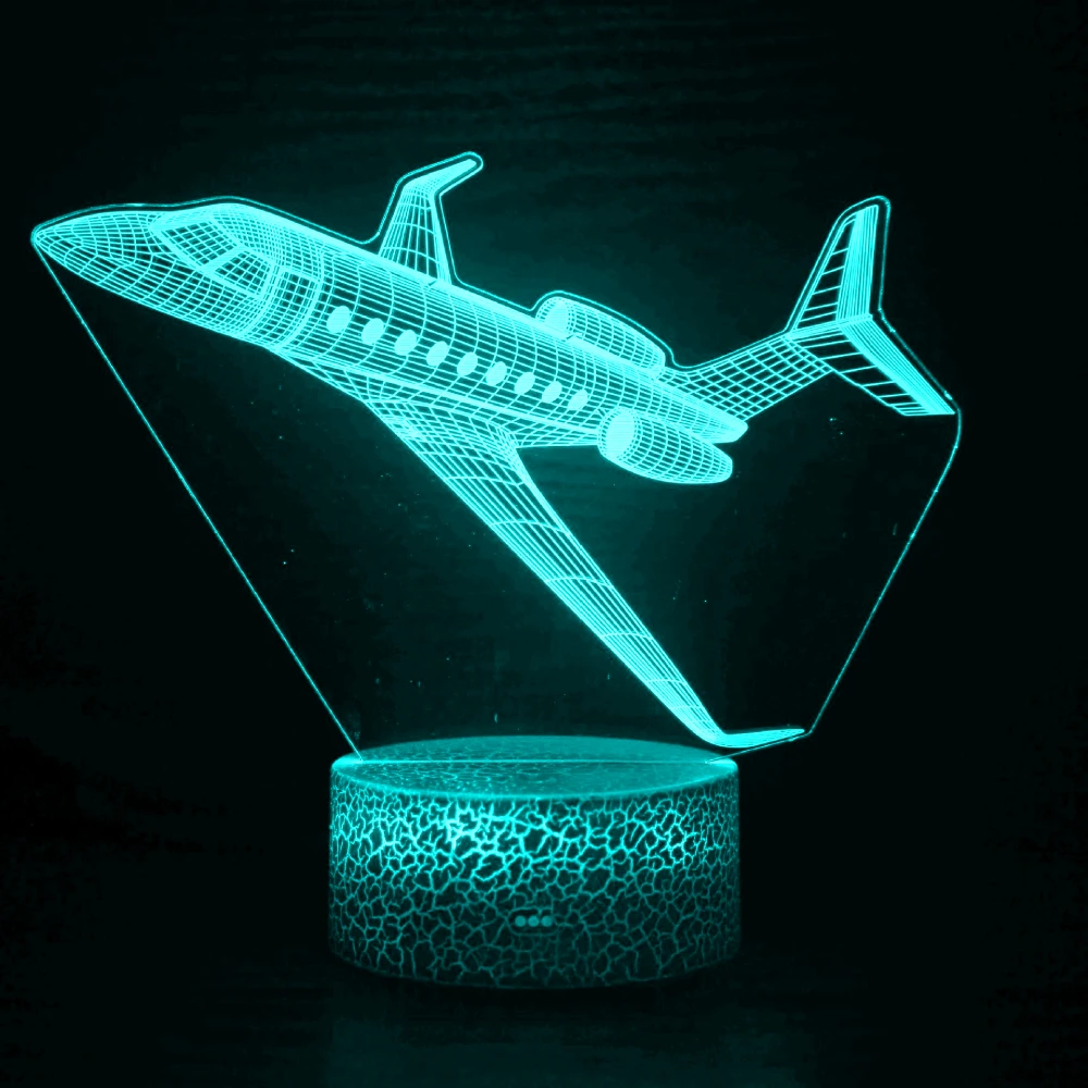 Nighdn Airplane Night Light LED 3D Illusion Lamp Room Decor Bedside USB Plug-in Table Lamp Birthday Gift for Kids Boys Friends