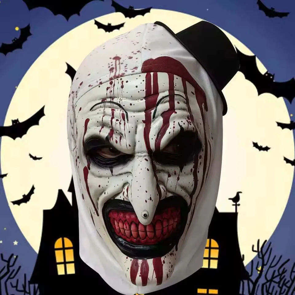 Scary Terrifier Cosplay Mask Halloween Art The Clown Bloody Latex Soft Props Party Adults Terrifier Costume Masks